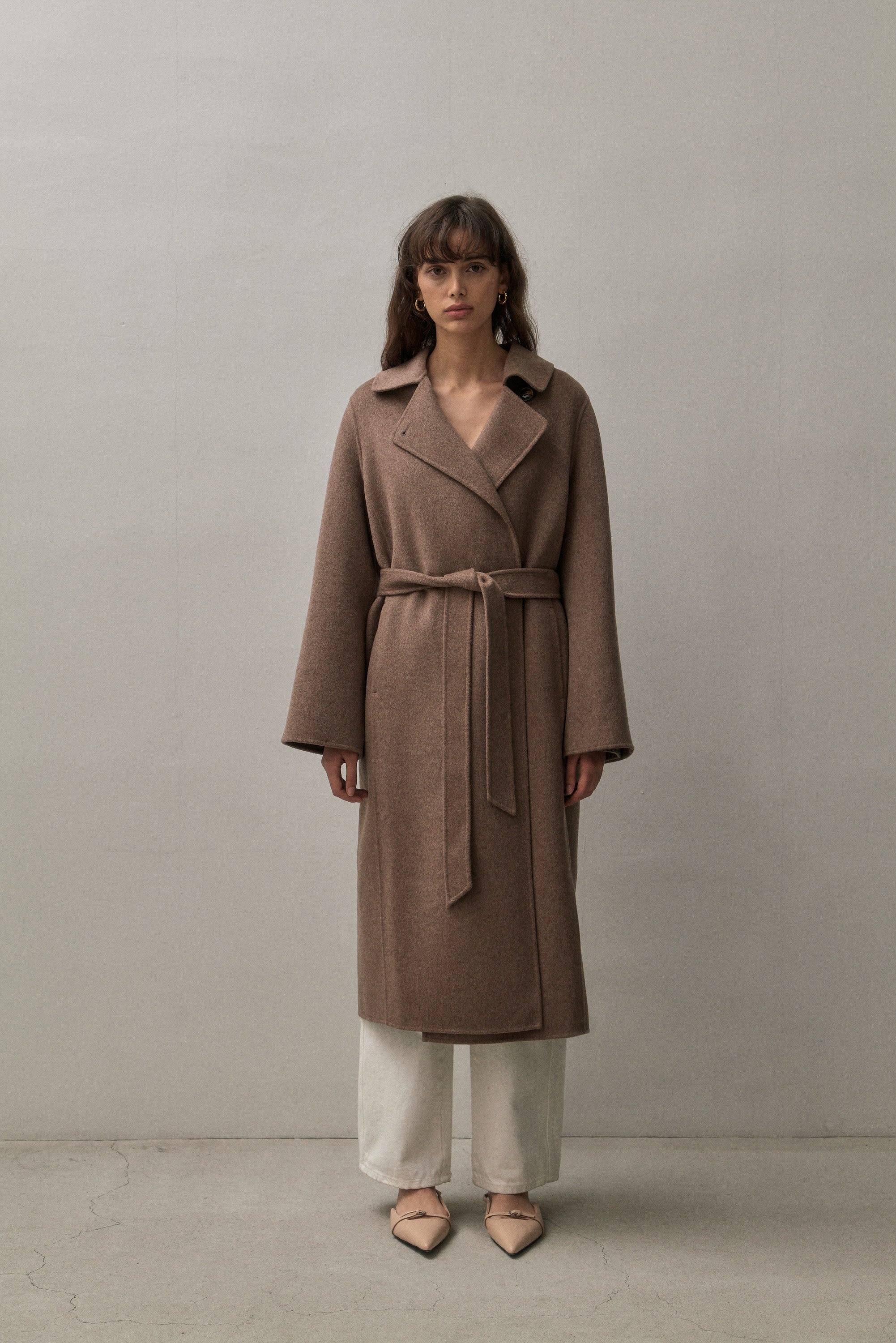 ◎ cream chocolate bar wool knit coat THE TAILORED COAT - CHOCOLATE MELANGE – THE CURATED