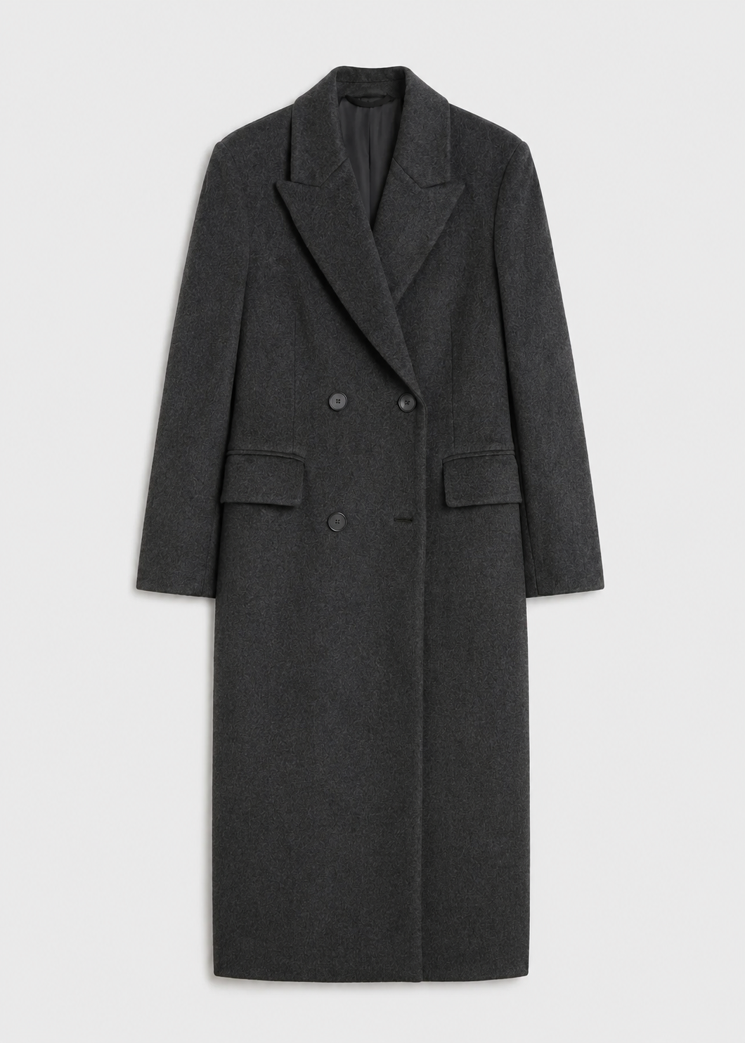 The New York Coat Charcoal | Cashmere Merino Coat | The Curated AU
