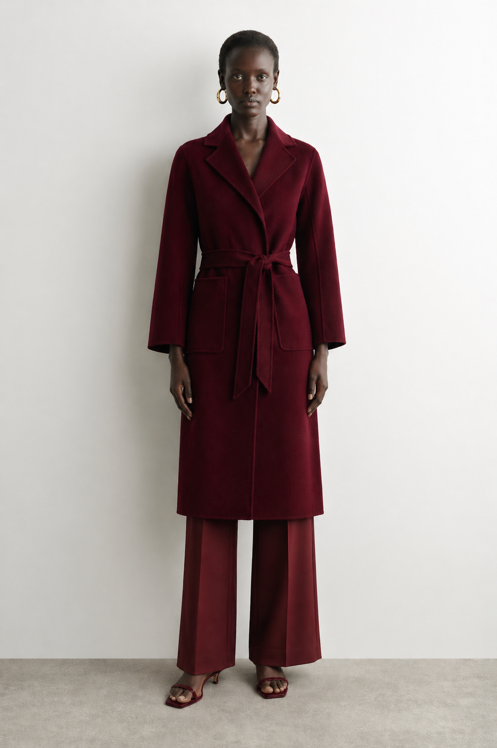 burgundy dress coat The Classic | Cashmere Wool Blend Coat Boat Neck Backless Sexy Spring 1 2026 All Products Mens burgundy updated for today Color:Black