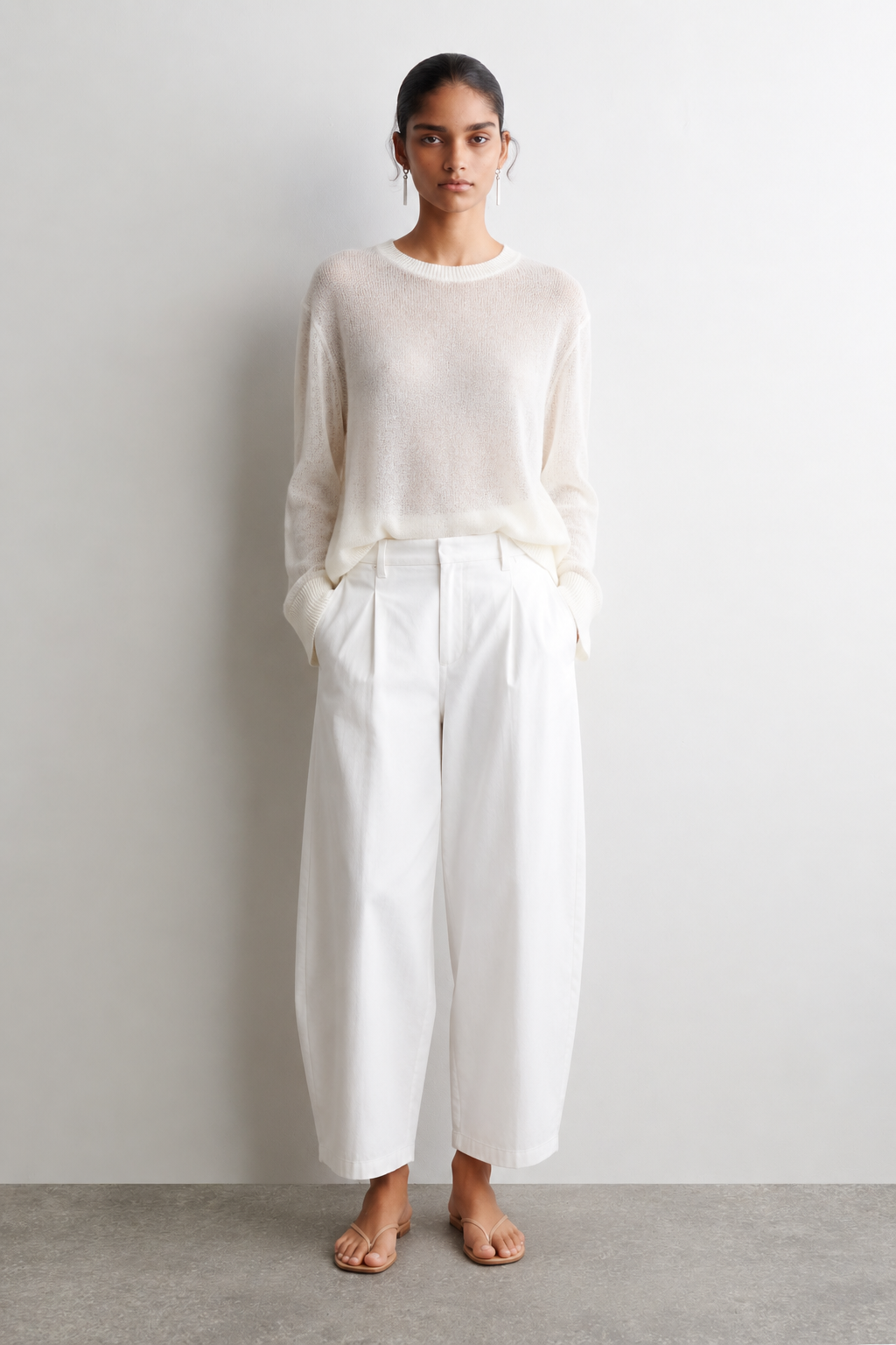 The Linen Crew Sweater White | Linen Knit | The Curated AU – THE