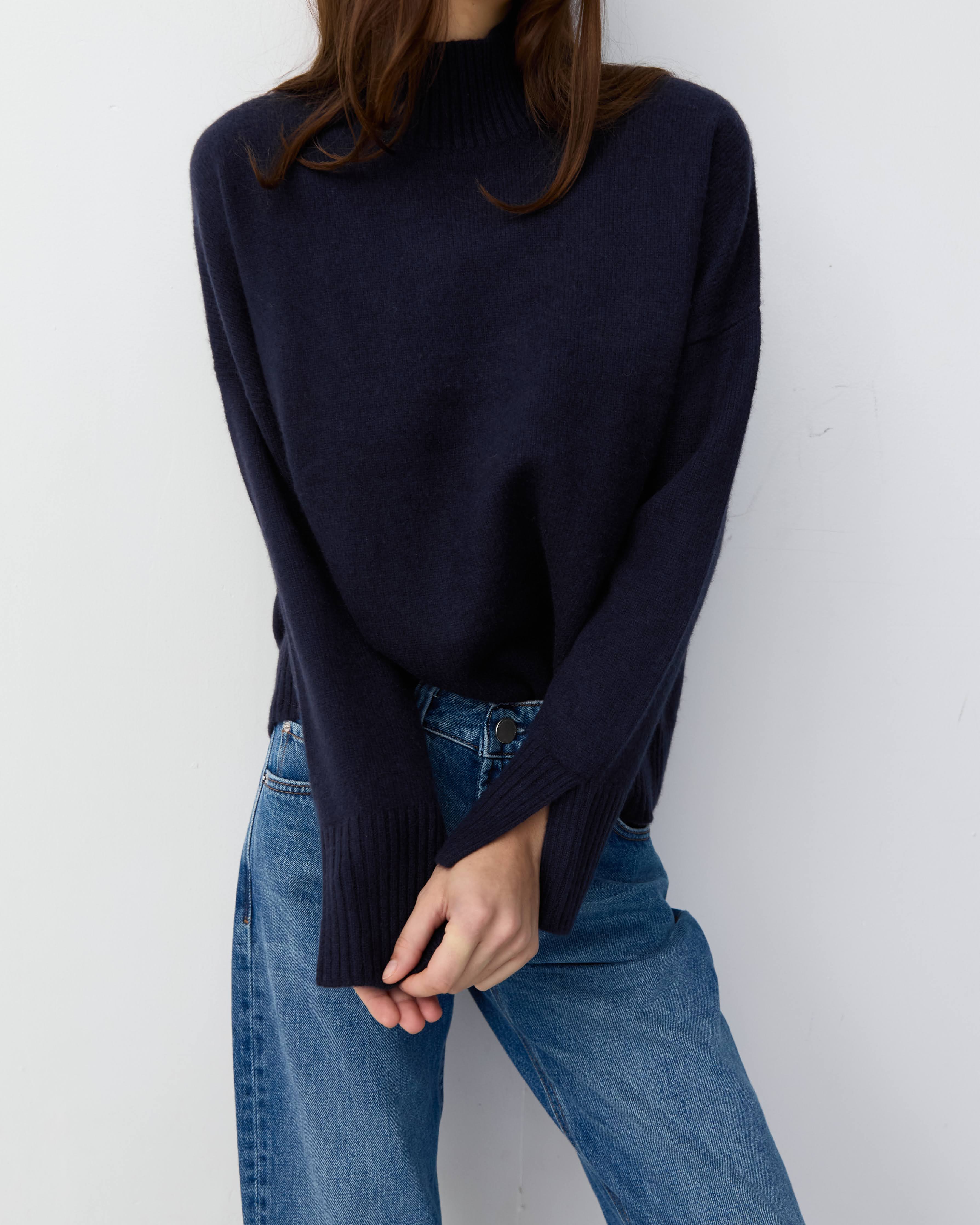 その他 TEN MOCK NECK COTTON KNIT NAVY L THE MOCK NECK - NAVY – THE CURATED