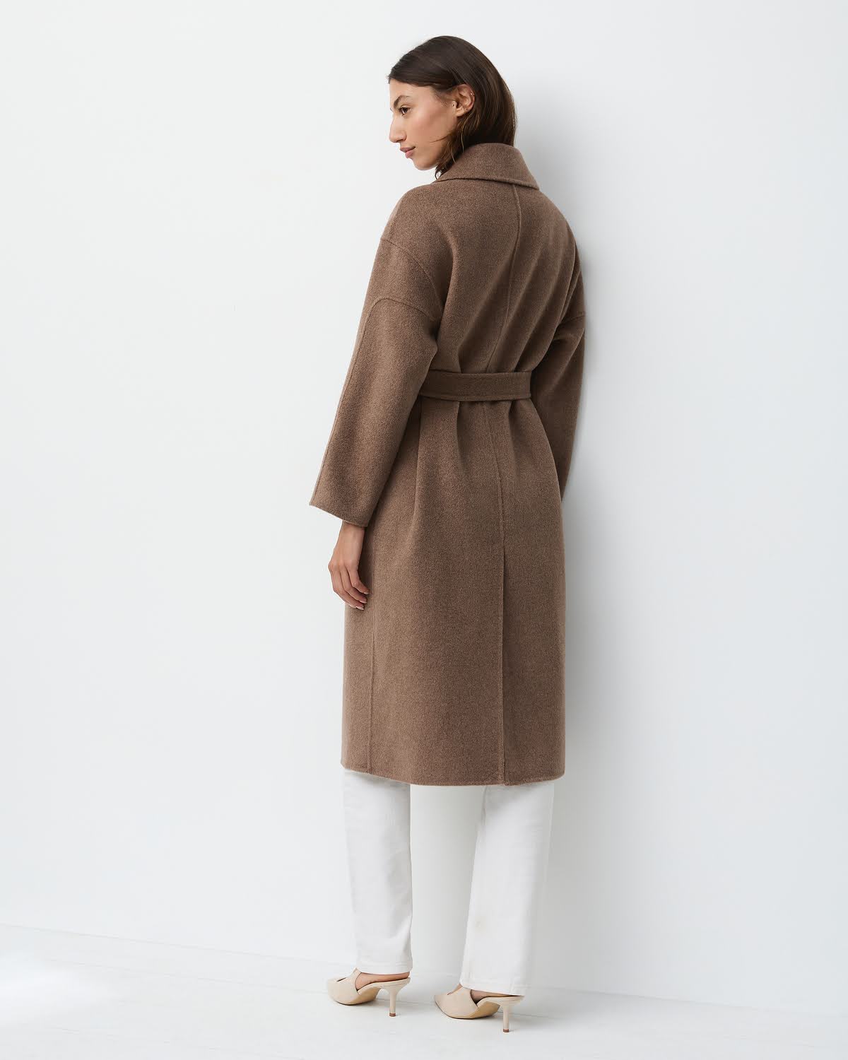 The London Coat Chocolate Melange | Cashmere Coat | The Curated AU