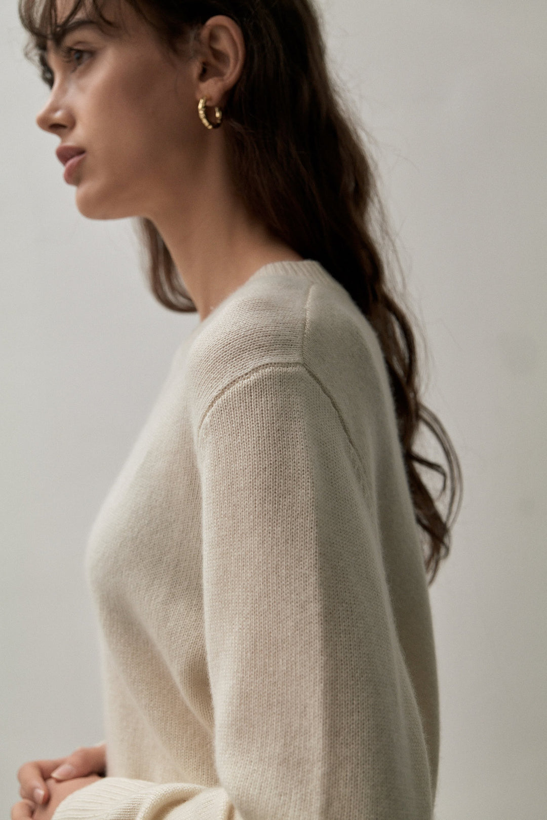 Only White Polyester Turtleneck