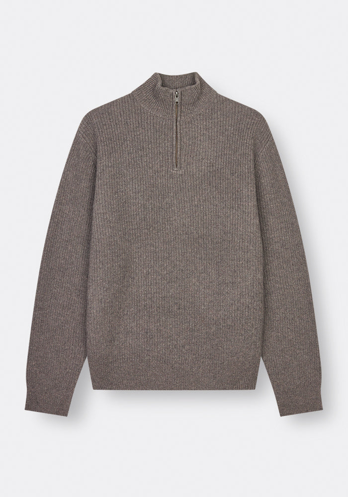 THE FISHERMAN ZIP SWEATER - OTTER – THE CURATED