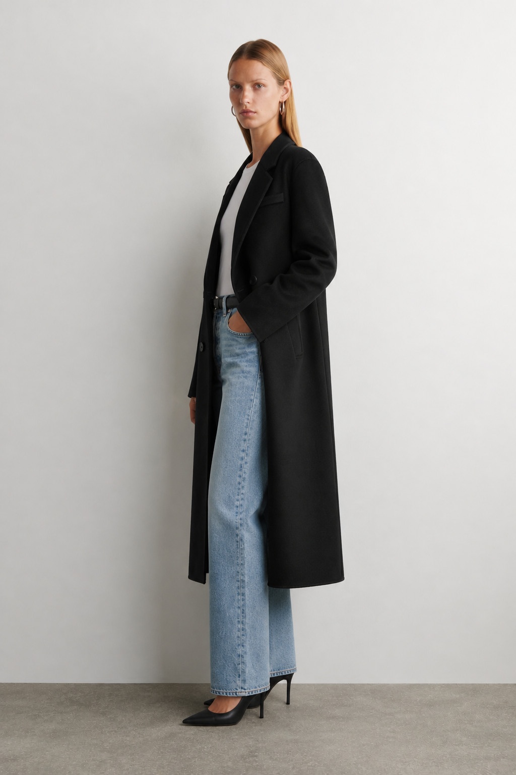 THE MENS DOUBLE BREASTED COAT - BLACK – THE CURATED THE MENS DOUBLE BREASTED COAT - BLACK – THE CURATED