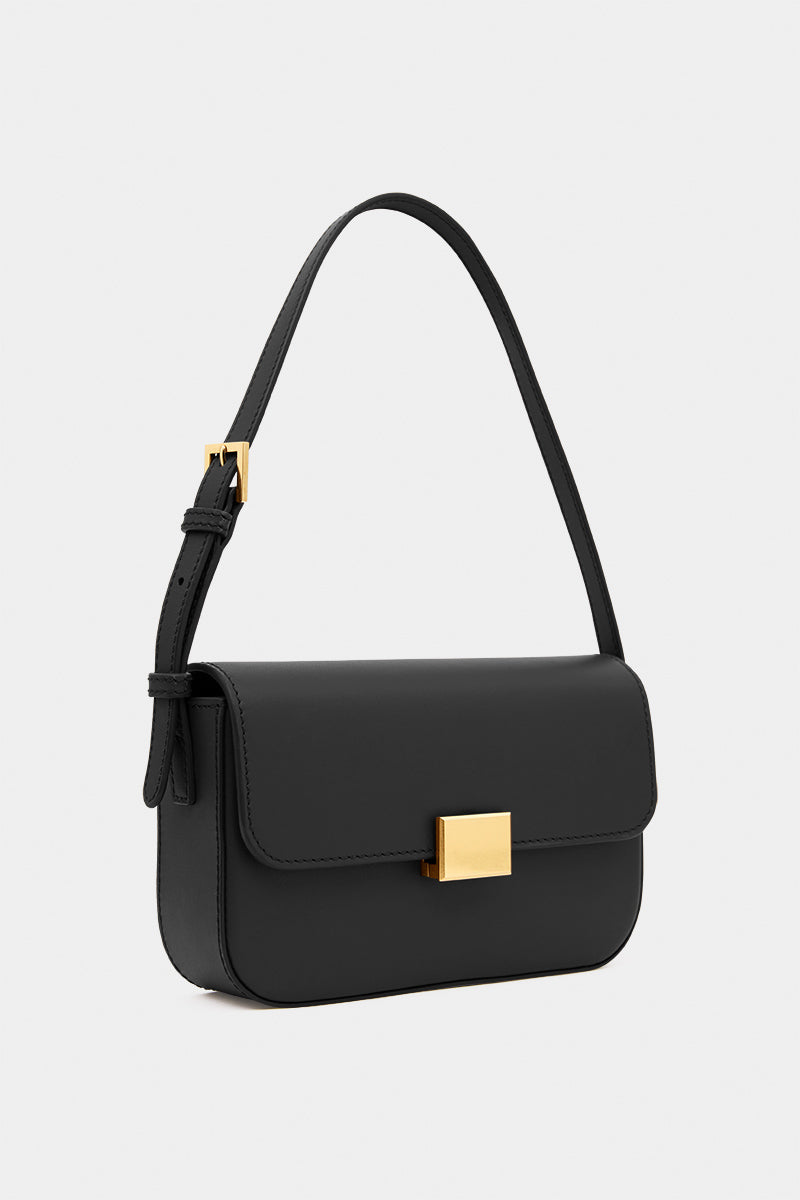 THE MINI SHOULDER BAG - SMOOTH BLACK – THE CURATED