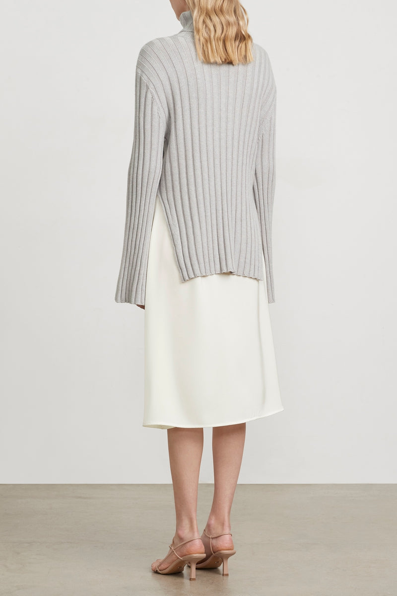 ニット セーター TURTLE RIB KNIT レディース MakeMeChic Women's Turtleneck Ribbed Knit Long Sleeve Slim