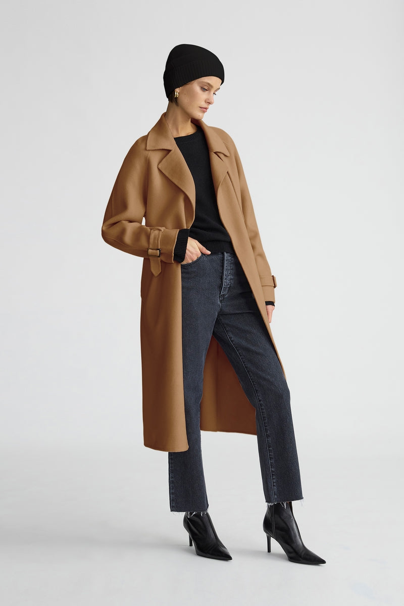 The Double Faced Trench Camel | Cashmere Wool | The Curated AU