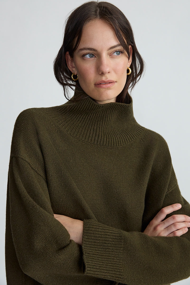 Green turtlenecks clearance