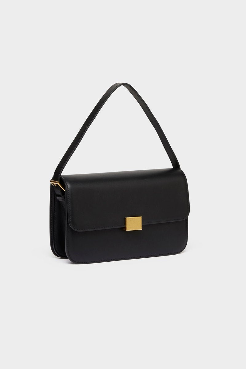 THE CLASSIC SHOULDER BAG - BLACK SMOOTH – THE CURATED