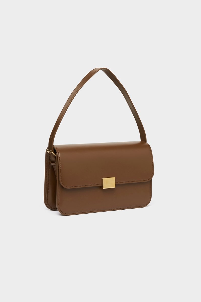 Chocolate leather handbag online