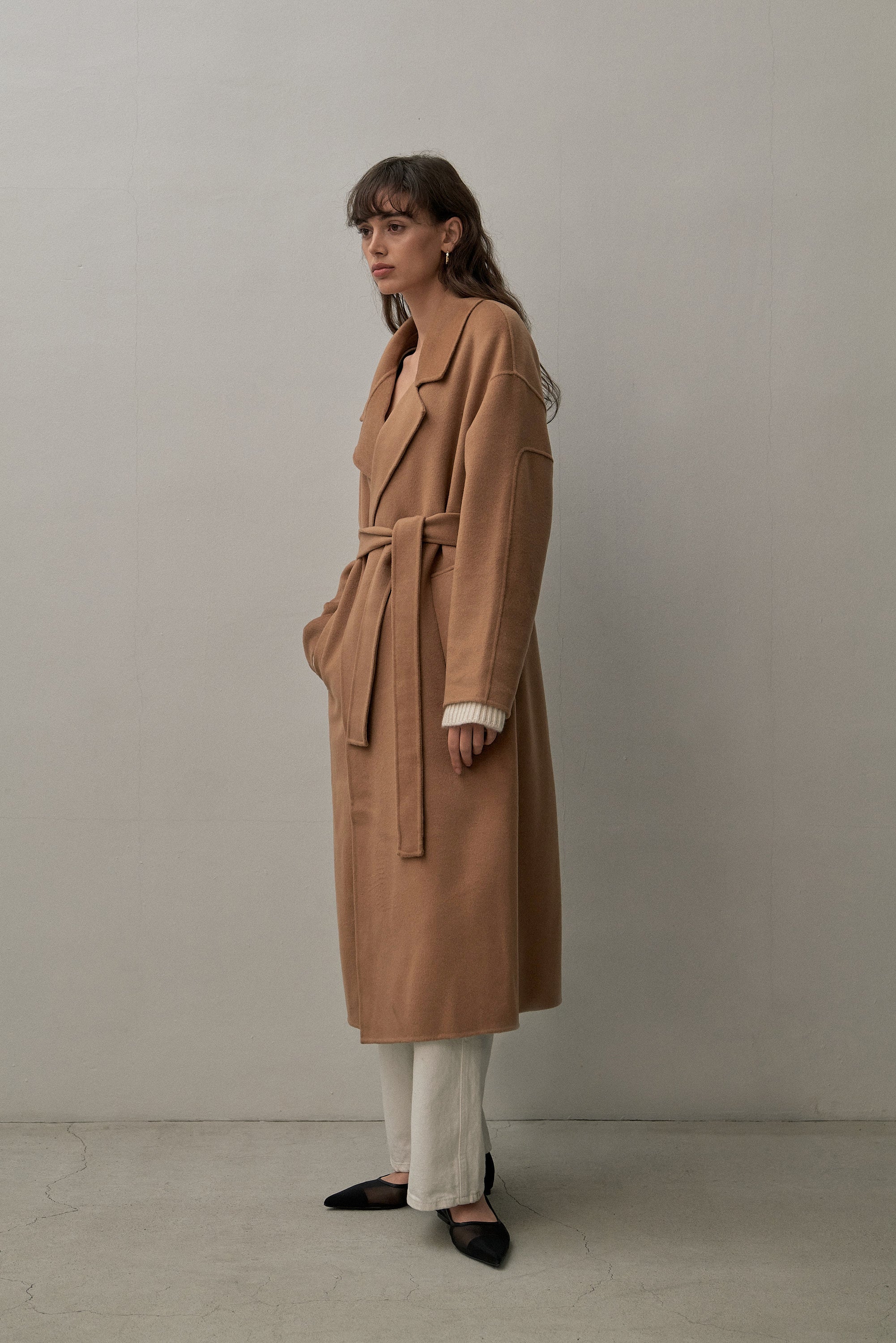 Camel long 2024 wool coat