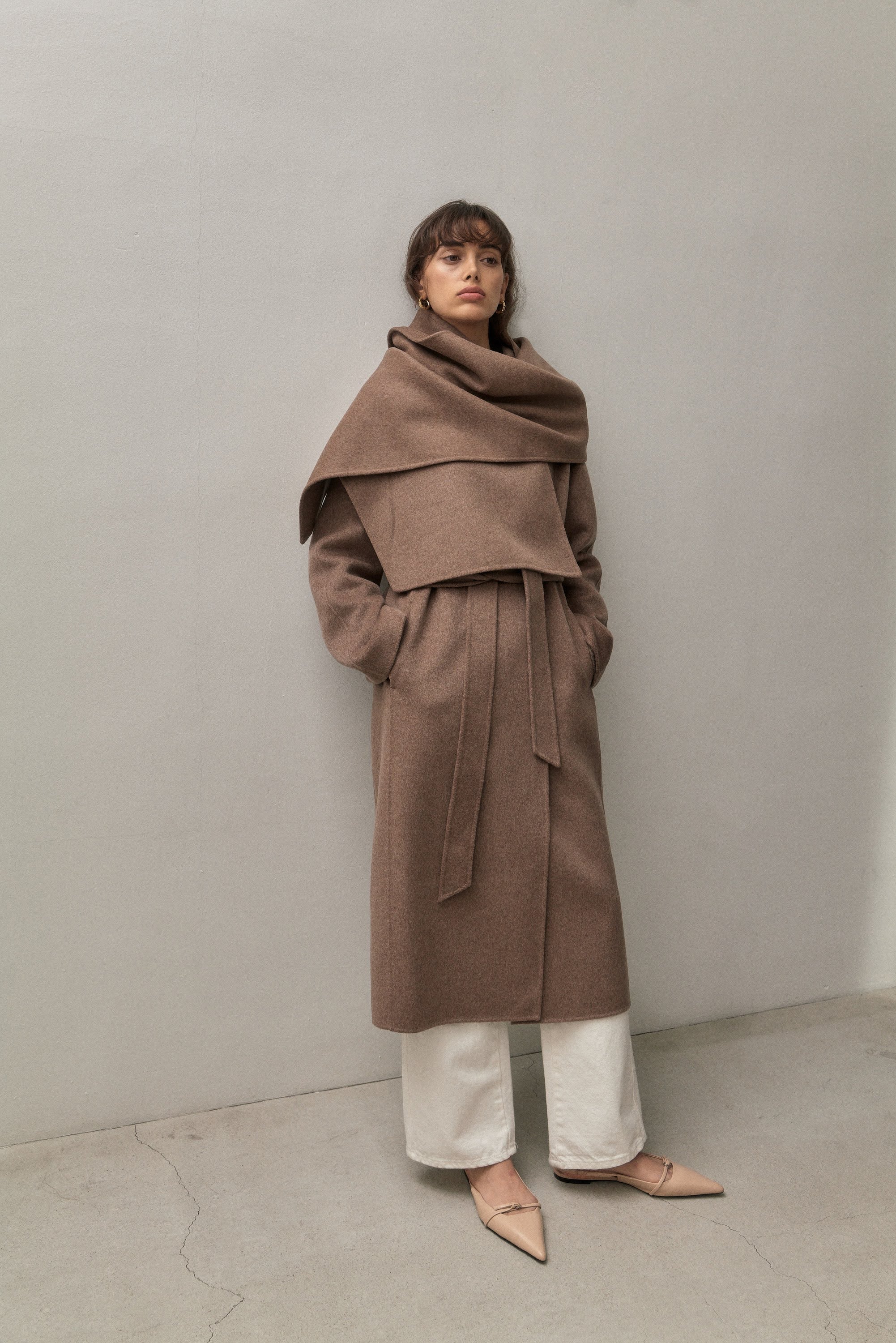 DOUBLE FACED SCARF- CHOCOLATE MELANGE – THE CURATED