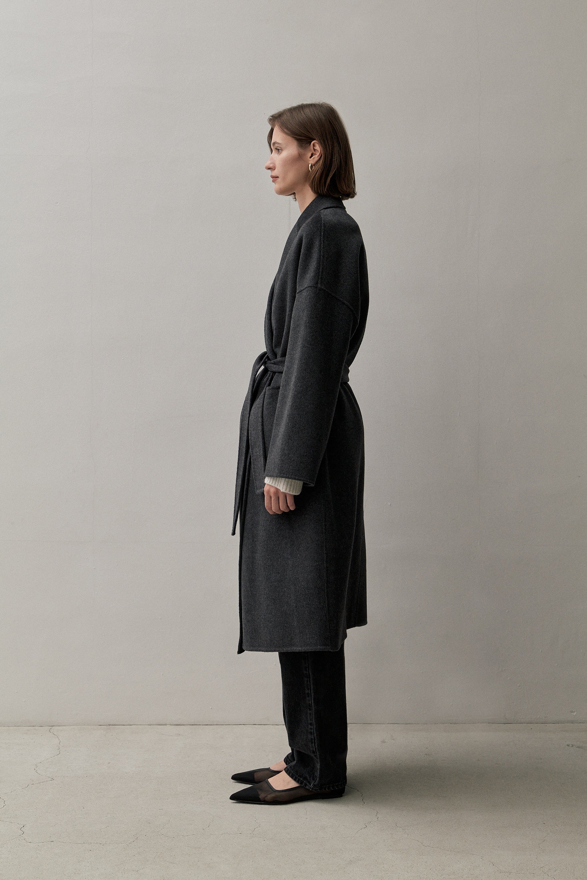 Black wool best sale boyfriend coat