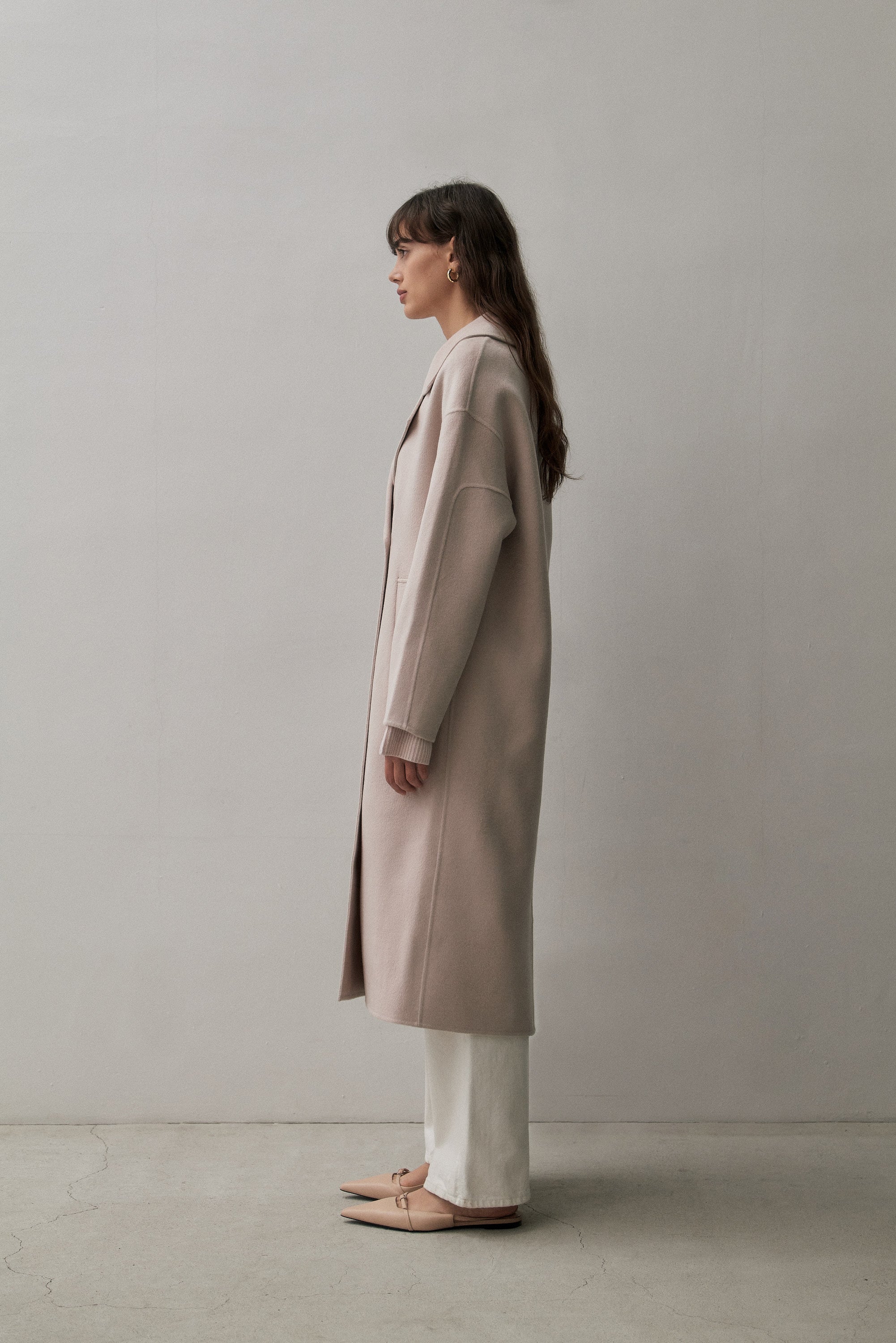 Massimo Dutti - - Long Wool Blend Check Robe Coat - Dark Grey - L